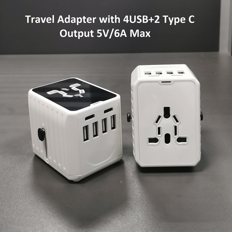 Um tipo C não é suficiente? 2 O adaptador de viagem universal tipo C + 4USB vem!